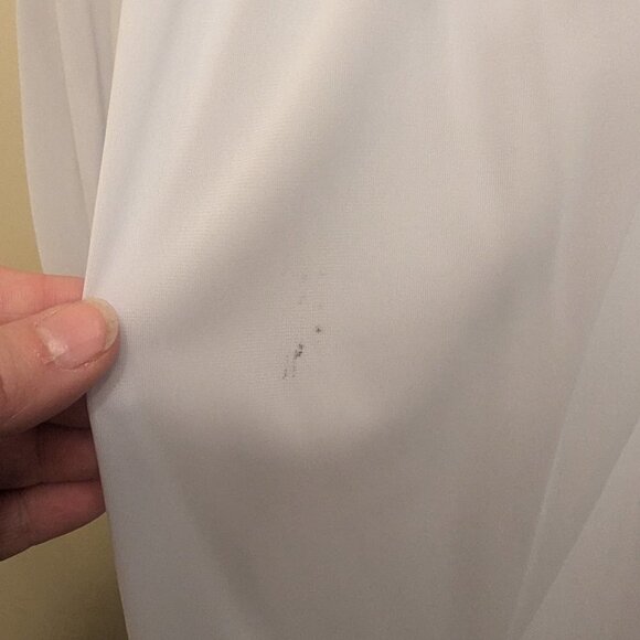 VINTAGE Shadow Line robe, light blue, nylon, rose details, size Large - Picture 13 of 13